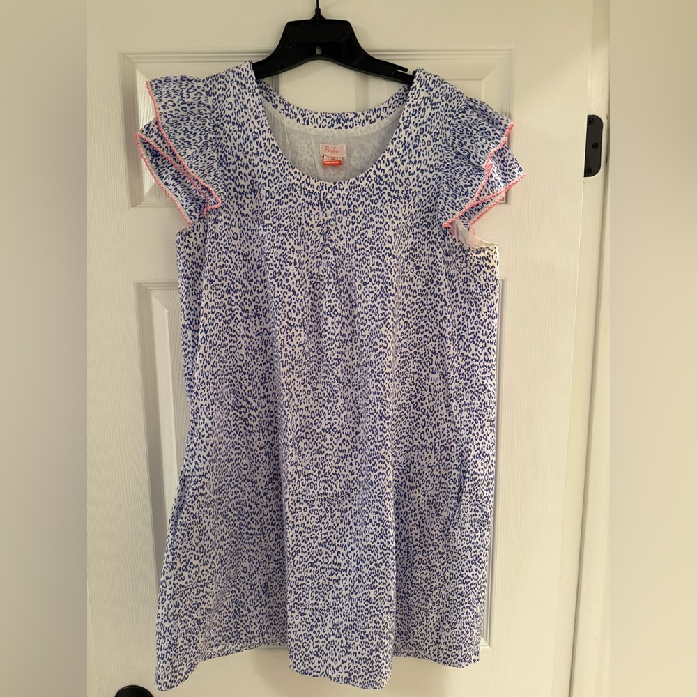 Blue and White Leopard Patterned Dress